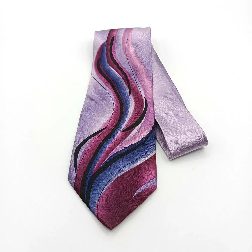 Jerry Garcia Silk Tie Mens 61.5” Lavender Violet #41 Orange Horizon Wide New